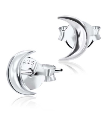 Crescent Moon Shaped Silver Ear Stud STS-4119